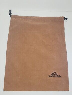 Marriott Vacation Club Dust Bag Brown Suede Drawstring Storage Hotel Travel